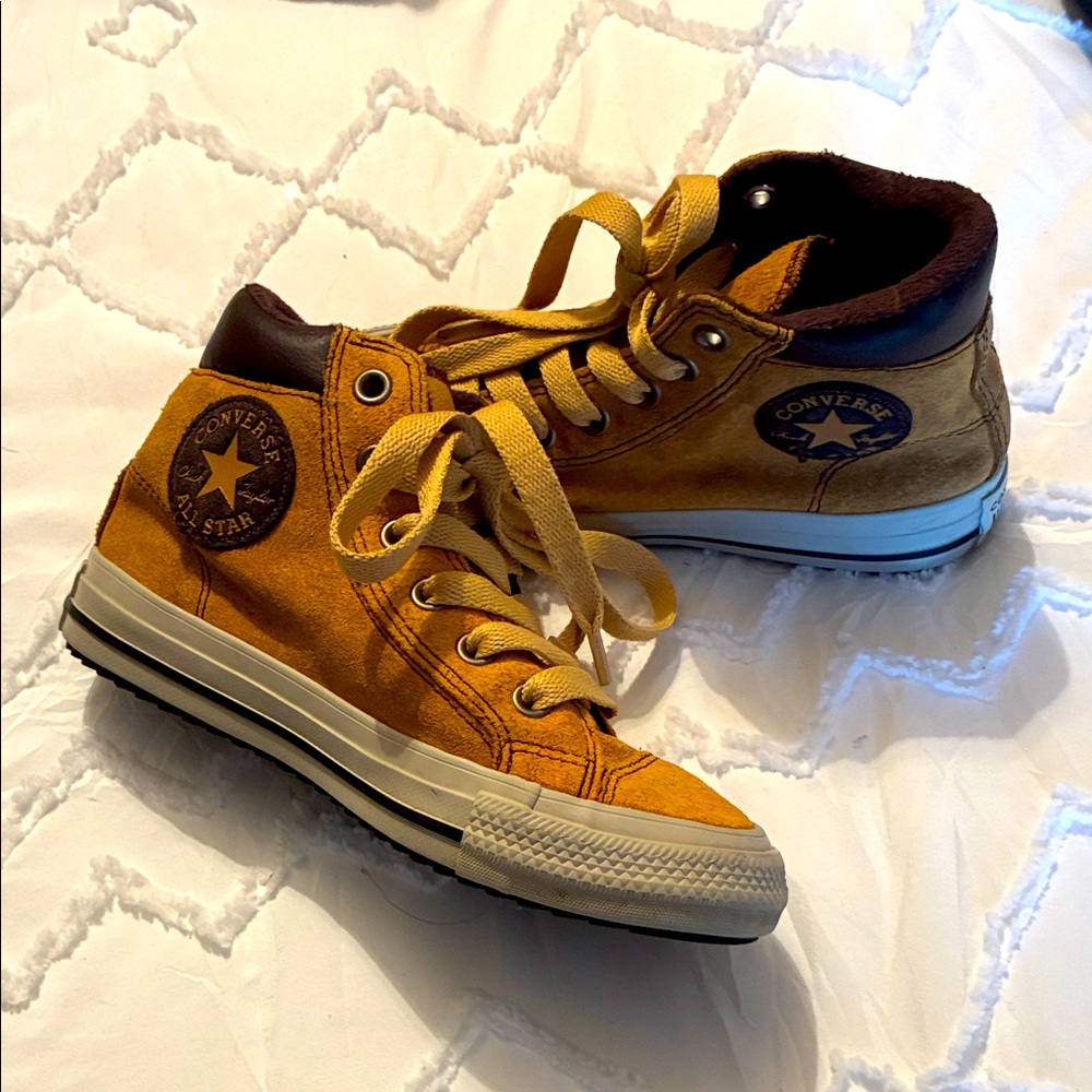 Converse Kids High-Top Sneakers in Mustard Yellow